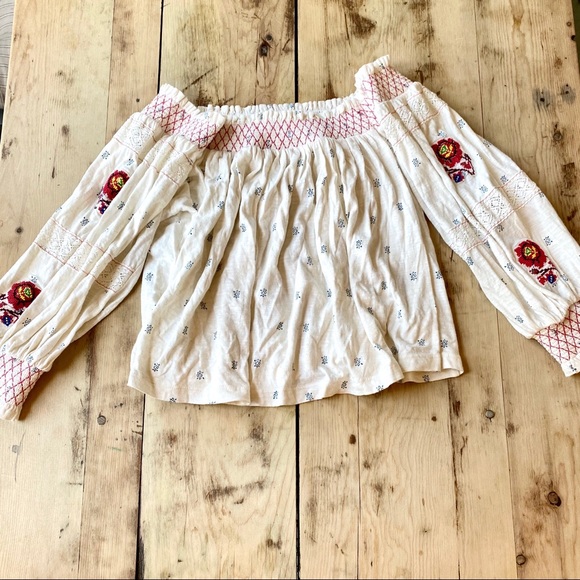 NWOT Free People ale Petite Embroidered Crop Top - Picture 4 of 5